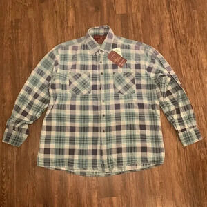 Workwear Button Down Shirt Plaid Size XL Comfort Outfitter New